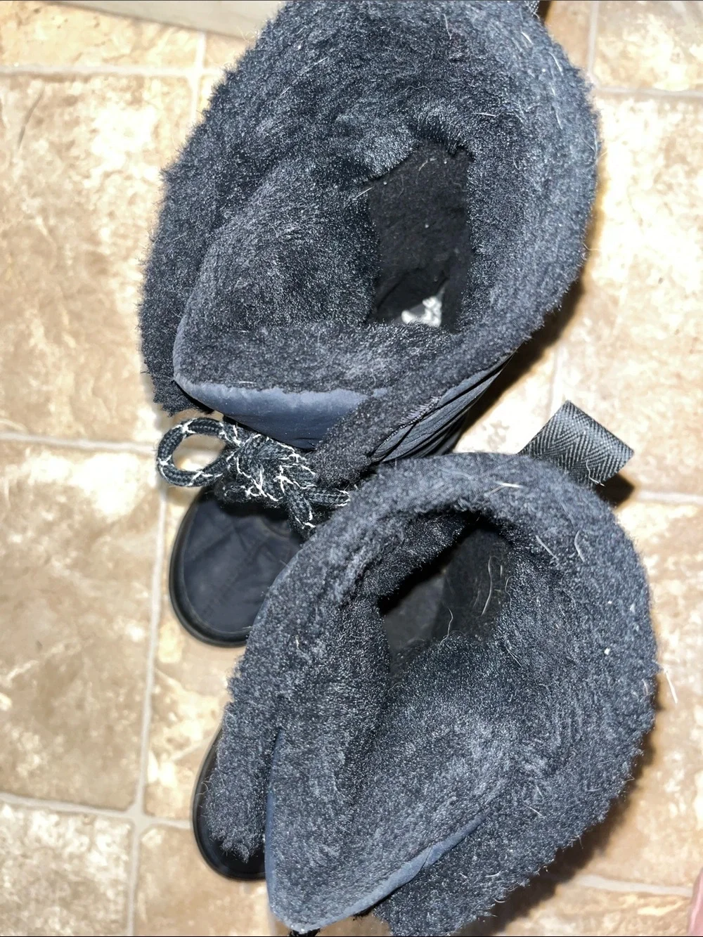 Sorel Black Winter Lace-Up Fur-Trim Snow Boots